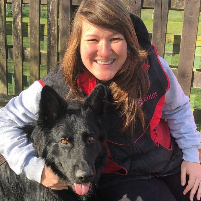 Lauren Smith, Planet Pup head trainer, with her German Shepherd Tyson
